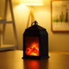 Small Cozy Fireplace Lantern Traditional Realistic Log Wood Flame Effect