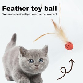Asitanie Pack of 3 Cat Toy Feathers Interactive Shuttlecock Toy for Cats Highly Elastic Fun for Cats Kitten Hunting Toy Rubber for Movement