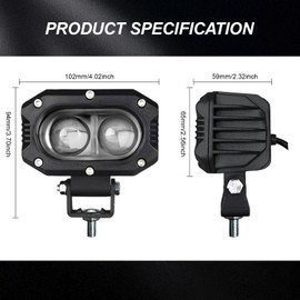 LED Pod Light, 4Inch 18W LED Motorcycle Driving Lights Dual Color Yellow/White Low/High Beam Auxiliary Lights Fit for Motorcycle ATV UTV SUV Car Tractor Forklift Truck Boat (1pcs)