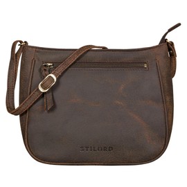 STILORD 'Samira' Handbag Leather Women for Hanging Vintage Shoulder Bag for Women Bag Evening Bag Elegant Genuine Leather Bag, Colorado - Brown