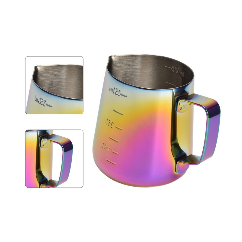 350ml Colorful Stainless Steel Coffee Milk Frothing Jug Garland Cup