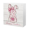 Happy Easter Decor Red Floral Chinoiserie Bunny Decorations for Home