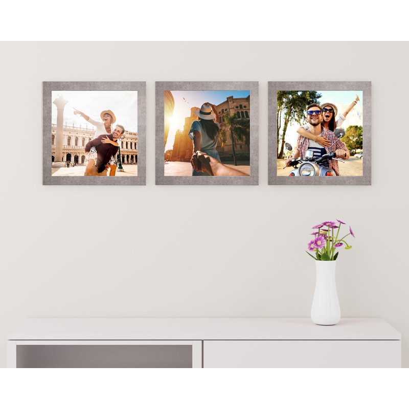 CABBEL Picture Frame 20 x 20 cm, Grey/Concrete, Sturdy MDF