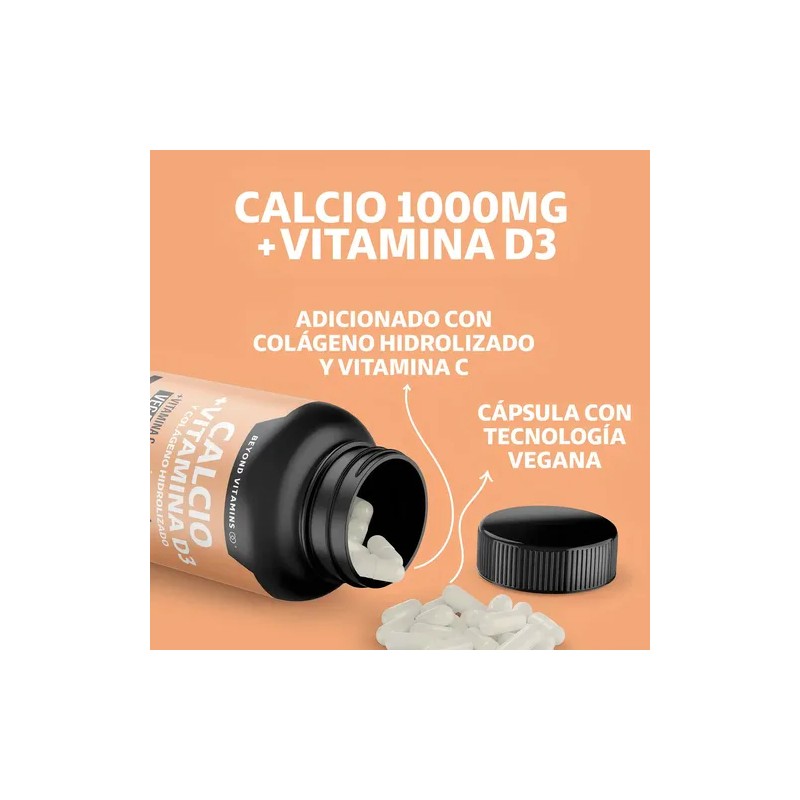 Beyond Vitamins Calcio 1000 Vitamina Potenciado Colágeno Hidrolizado Puro Colageno