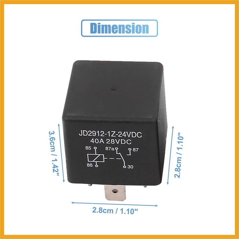 Partuto 5pcs JD2912-1Z-24VDC 5 Pin 40A 28VDC DC 24V Car