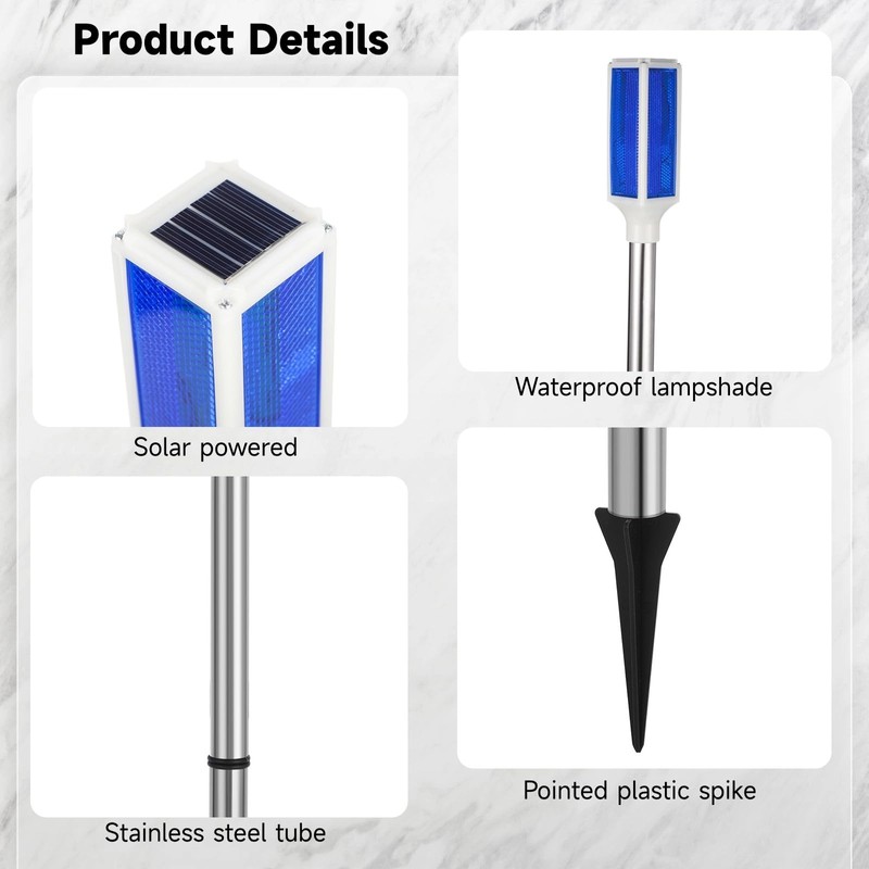 Joyibay 5 PCS Solar Powered Driveway Markers, Solar Warming Landscape