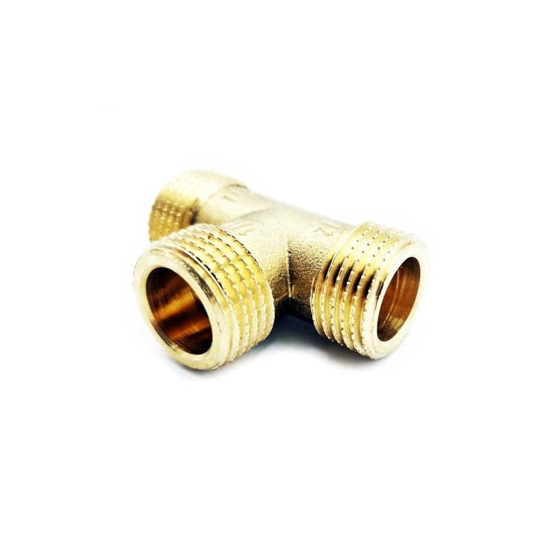 Brass T Shape Water Fuel Pipe Male Tee Adapter Connector