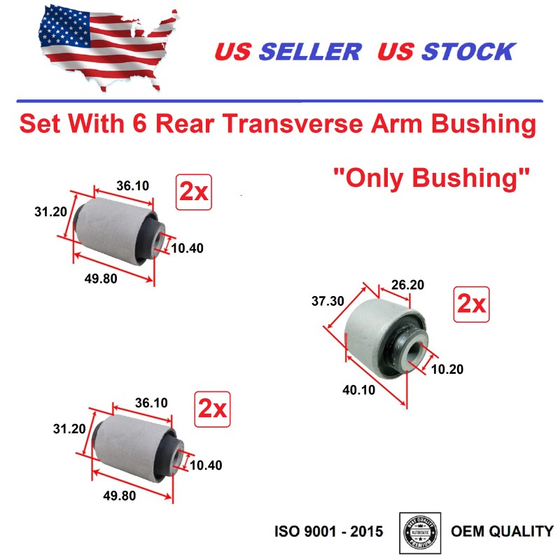 2MPLASTIC Rear Control Arm Lower Bushing Set For Honda Civic