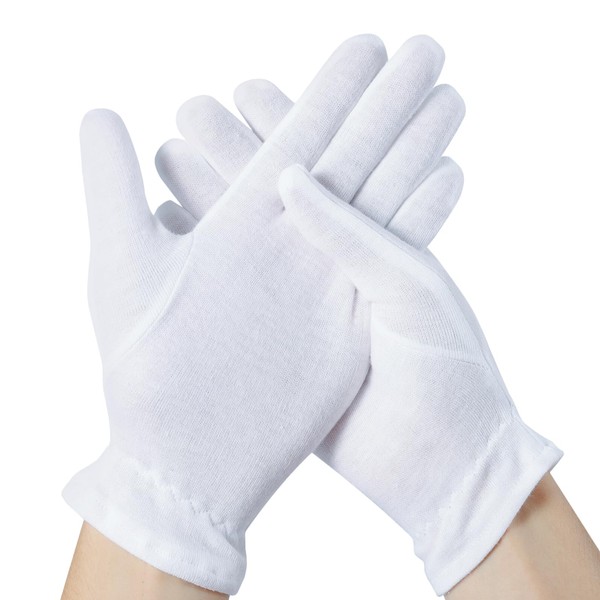 AIRSEE 2 Pairs White Cotton Gloves, Overnight Moisturizing SPA for