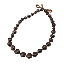 Hawaiian Lei 28 inch 32 Kukui Nuts Brown