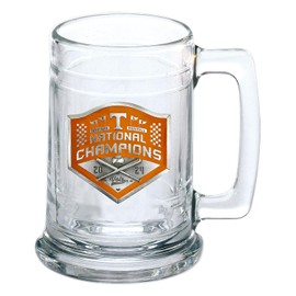 Tennessee 2024 Baseball Champ Beer Stein Glass | 15 Ounce German-Style Beer Glass | Intricately Crafted Metal Pewter Alma Mater Inlay