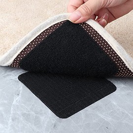 Rug Gripper Pads, 10pack Non Slip Rug Grippers for Hardwood Floors Tile Floors, Anti Curling Rug Grippers for Area Rugs on Carpet, Floor mats (Black)