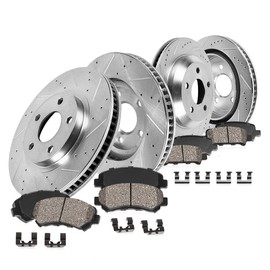 Callahan CDS02717 FRONT 295.84mm + REAR 292mm D/S 5 Lug [4] Rotors + Ceramic Brake Pads + Clips