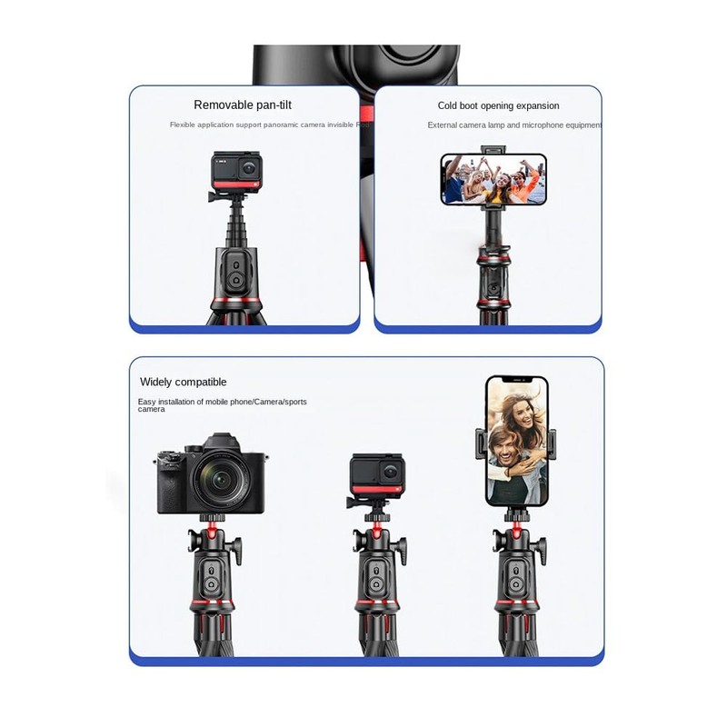 Peakloong Selfie Stick Phone Tripod Stand, Extendable Flexible Octopus Tripod