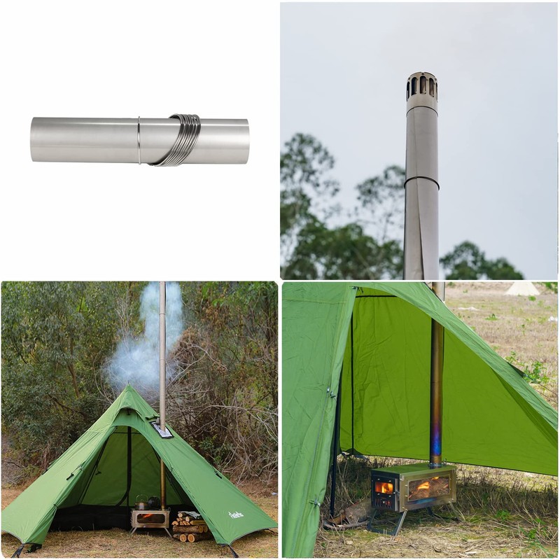 FireHiking Titanium Stove Pipe Folding Portable Camping Tent Stove Chimney