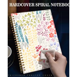 ZHIZHEND Spiral Journal Notebook,A5 Hardcover Lined Journals for Women Girl 6 x 8.3 in,120 Pages Thick Paper,Cute College Ruled Writing Notebook for Gifts Office Work School(Colorful Floral)
