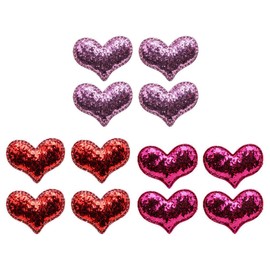 LIFKOME 12pcs Glitter Heart Hair Clips for Girls Decorative Heart Shaped Duckbilled Hair Accessories Safe Comfortable for Parties Special Occasions
