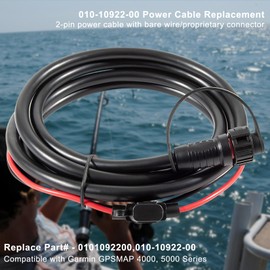 yourour 010-10922-00 2-Pin Power Cable Replacement Fits for Garmin GPSMAP 4008, 4010, 4012, 4208, 4210, 4212, 5008, 5012, 5015, 5208, 5212, 5215