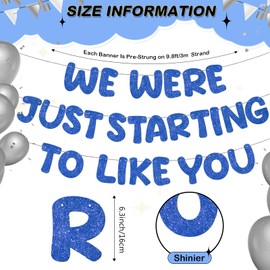 Fulmoon We Were Just Starting to Like You Banner Going Away Party Retirement Sign Farewell Decorations Good Luck Goodbye Moving Graduation Party Supplies and Gifts(Navy Blue)