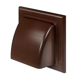 Brown Ducting Cowled Gravity Flap 150mm / 6" Outlet Cowl Air Vent Grille with Non Return Valve / Backdraft Shutter KO150-30BR