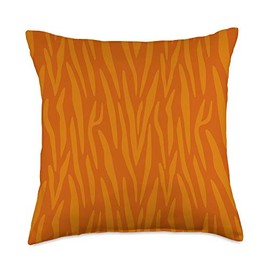 Gray & Gold Publishing Orange Red Yellow Zebra Print Animal AEW003 Throw Pillow, 18x18, Multicolor