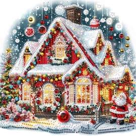 Special Shape Christmas Diamond Art Kits for Adults, 5D Christmas Diamond Painting Kits for Beginner, DIY Diamond Crystal Rhinestones Painting Kits for Home Wall Decor Gift 11.8 X 11.8inch