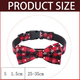 Viojrlly Christmas Collar Dog Cat Neckerchief Dog Collar Removable Bow Christmas Adjustable Cats Christmas Bow Tie Santa Claus Pet Neckerchief Christmas Costume S (B)