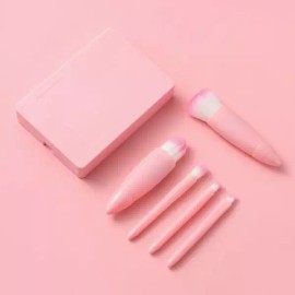 Case 케이스 미니 메이크업 브러쉬 화장 붓 소품 아이섀도우 볼터치 포함 휴대용 컨투어 [로즈] Case Mini Makeup Brush Cosmetic Brush Accessories Includes Eyeshadow and Blush Portable Contour [Rose]