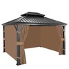 10x12 Gazebo Curtains, 4-Panels Gazebo Replacement Curtains with Zipper &