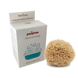 Pasiphae Baby Sea Sponge, Soft Sea Washcloth for Babies & Newborn Bathing - 100% Natural, Honeycomb, Organic - Pregnancy Gifts Boy Girl, Size XS 0-8M (8-10cm), Pack of 1 Sponge in Carton