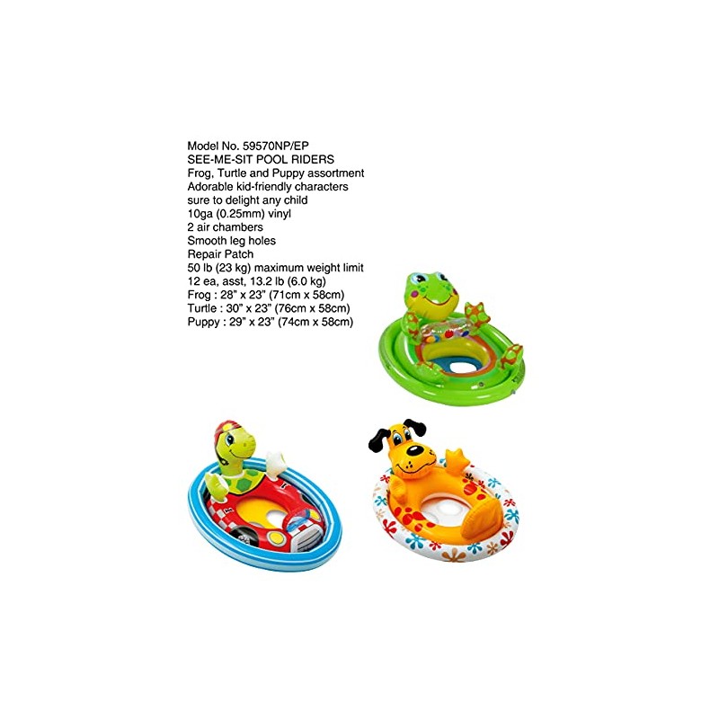 Intex Inflatable See Me Sit Pool Ride for Age 3-4