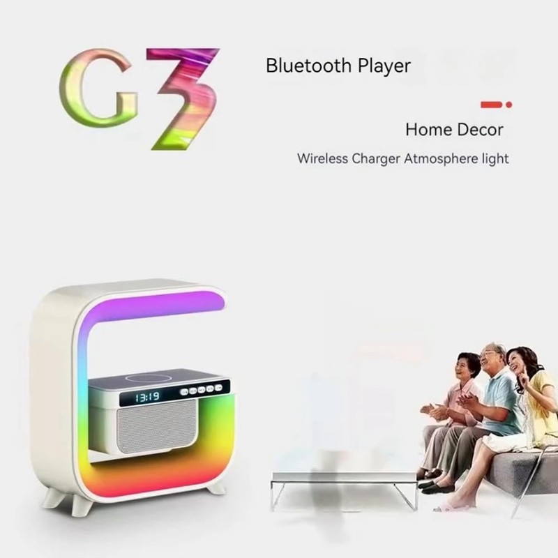 Roarrter Bluetooth Speaker Alarm Clock Monitor 15W Wireless Charging Desktop