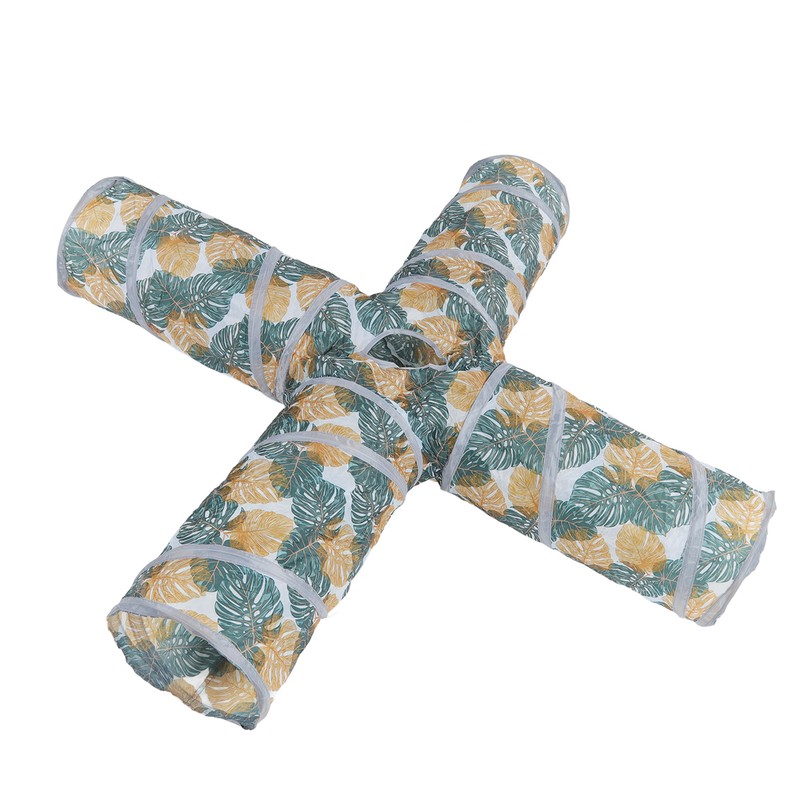 Cat Tunnels Collapsible Printed 4 Way Cat Tube with Storage