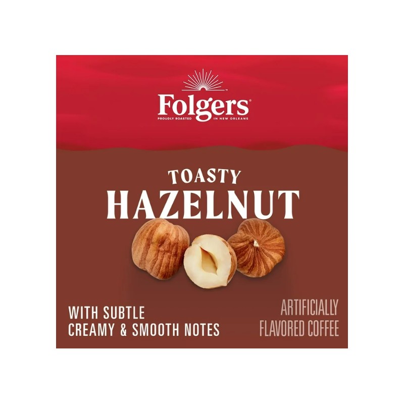 Folgers Toasty Hazelnut Artificially Flavored Ground Coffee, 9.6 oz. (Pack