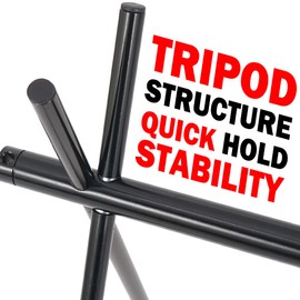 YERGOFE Foldable Tripod Camping Hanging Rack - 4 Hooks Outdoor Cookware Storage Portable, Outdoor Camping Folding Rack