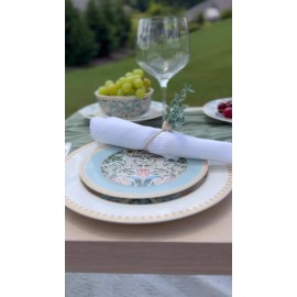 SET OF 6 Morris Garden Porcelain Dessert Plates Floral Bone China Plates 7.5"