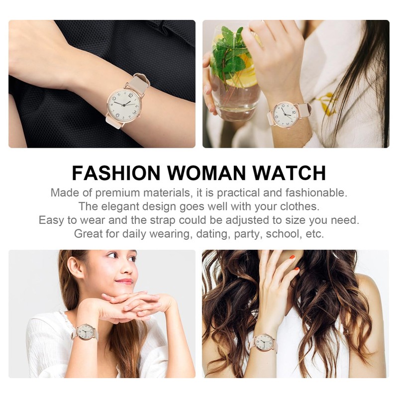 LEDMOMO Waterproof Jubia Analog Leather Strap Fashion Wrist Watch, white