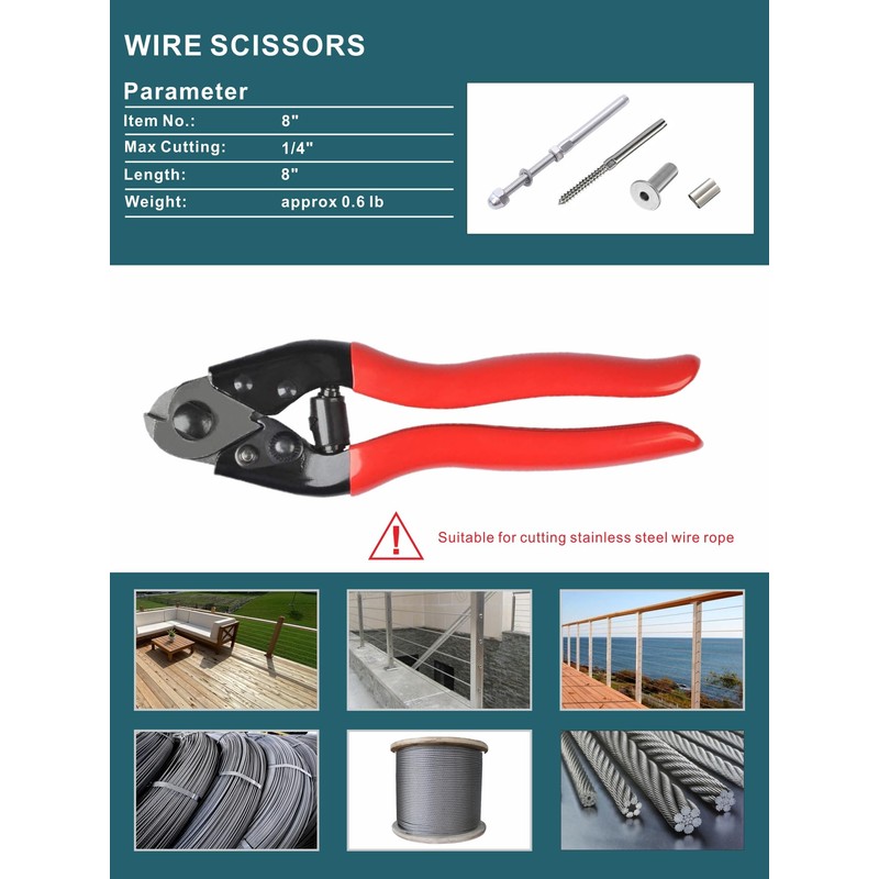 AMZCNC Wire Rope Crimping Tool for Aluminum Crimping Loop Sleeve,