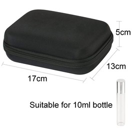 Wenyue Essential Oils Bag Carry Case Storage Bag Travel Case for Travel or Daily Use for 12 Bottles Essential Oils Carry Case Bag Holds 5 ml 10 ml Bottles Perfect 17 x 13 x 5 cm, black, Fashion