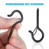 MANICAF Pack of 36 Screw Hooks, Black, Hooks for Screwing