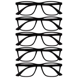 OPULIZE NYX Blue Light Blocking Glasses - Anti-Glare Computer and Gaming Eyewear - 5 Pack - UV and Eyestrain Protection - Rectangular Frame - Black - Men Women