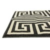 Unique Loom Athens Collection Geometric Casual Modern Border Black Runner