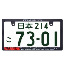 WARNING SECURITY License Plate Frame, 3D Letters, Matte, Black, License Frame, Security, For Cars (Set of 2)