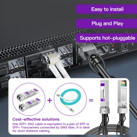 XZSNET 10G SFP+ DAC, 10GBASE-CU SFP+ to SFP+ Direct Attach Copper Passive Twinax Cable Compatible for Cisco SFP-H10GB-CU0.5M, Ubiquiti UACC-DAC-SFP10-0.5M, Meraki, Netgear and More, 28AWG, 0.5M