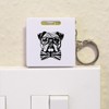 Azeeda 'Bulldog With Bow Tie' Keyring Tape Measure/Spirit Level Tool