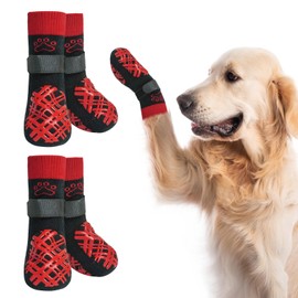 BEAUTYZOO Dog Socks to Prevent Licking Paws, Dog Shoes for Hot Pavement Small Medium Large Senior Dog Booties, Non Slip Dog Boots & Paw Protectors for Hardwood Floors Traction Control Indoor