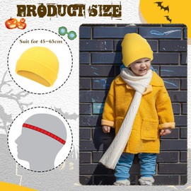 Knit Winter Beanie Unisex Yellow Warm Winter Hats Acrylic Colored Beanie Cap Snug Soft Headwear for Women Men Adult