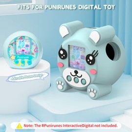 for Punirunes – Cute Mouse Silicone Protective Case in Pink & Blue, Shockproof & Scratch-Resistant Cover with Lanyard, Lightweight & Easy to Carry (Blue)