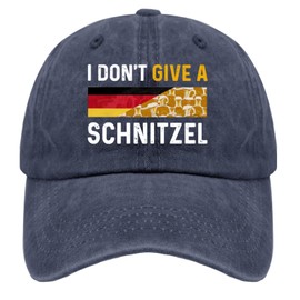 I Don't Give A Schnitzel German Beer Wurst Funny Oktoberfest Hat Men Vintage Mesh Hats for Summer Navy Blue