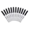Idea Office 12 Black Whiteboard Marker Pens, Fine Tip, Low